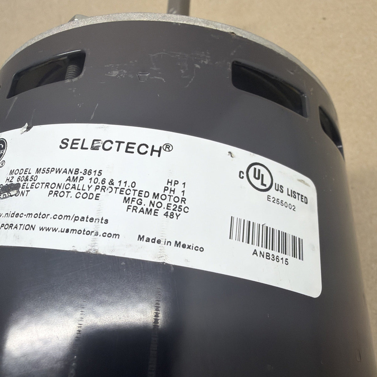 TESTED✅ US Motors M55PWANB-3615 Furnace Blower Motor D346432G13 BY251390683