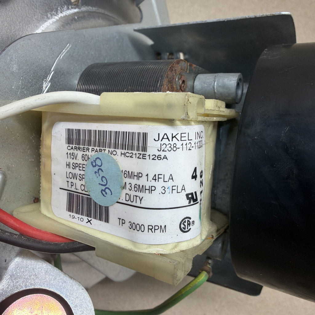 JAKEL J238-112-11203 Draft Inducer Blower Motor Assembly Carrier HC21ZE126A