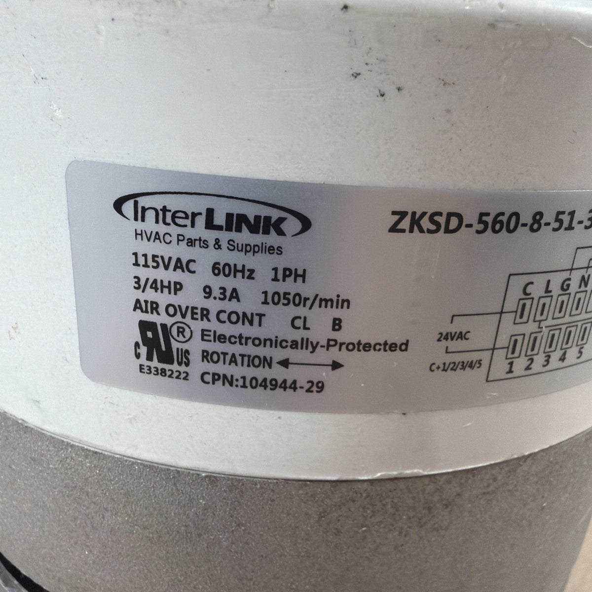 TESTED🔥 InterLink ZKSD-560-8-51-3 Furnace Blower Motor 104944-29