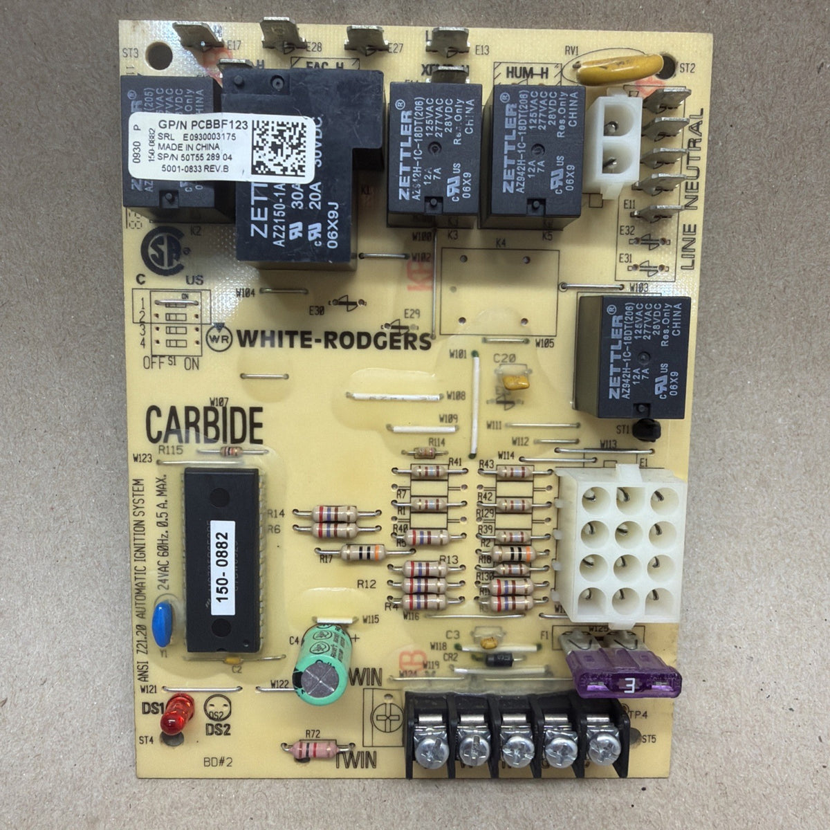 TESTED🔥 Furnace Control Board White Rodgers 50T55-289-04, PCBBF123
