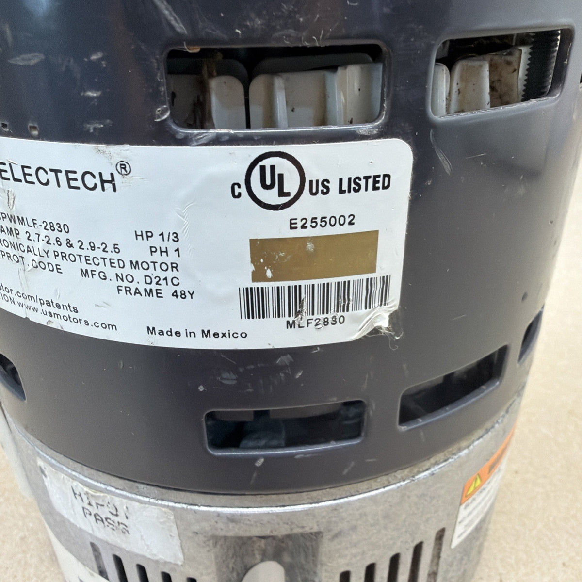 TESTED✅ Protech Selectech M55PWMLF-2830 1/3 hp Blower Motor 208/230V