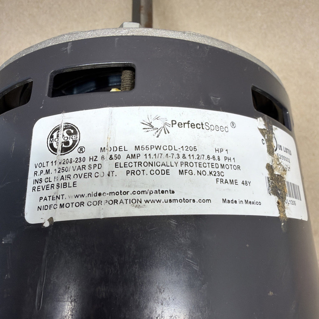 🔥 US Motors M55PWCDL-1205 PerfectSpeed ECM Blower Motor 1HP 115/208-230V Ver.58