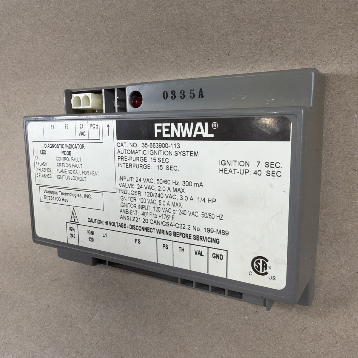 TESTED🔥 FENWAL 35-663900-113 Automatic Ignition System E0234700. (C12)