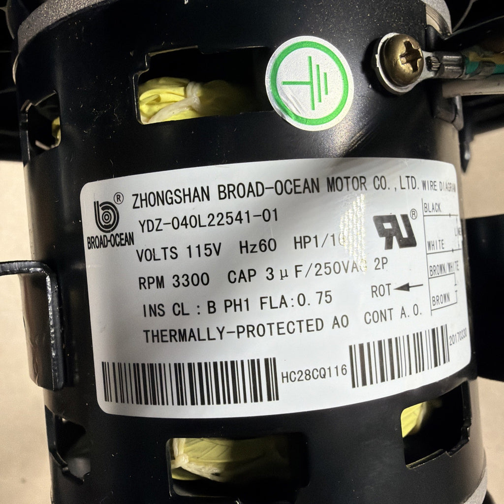 🔥 ZHONGSHAN BROAD-OCEAN HC28CQ116 Draft Inducer Motor  YDZ-040L22541-01 (B6)