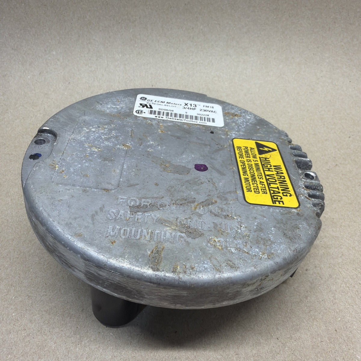 TESTED✅  Endura  Genteq FM18 230VAC 3/4HP  Module Motor  02/06/08
