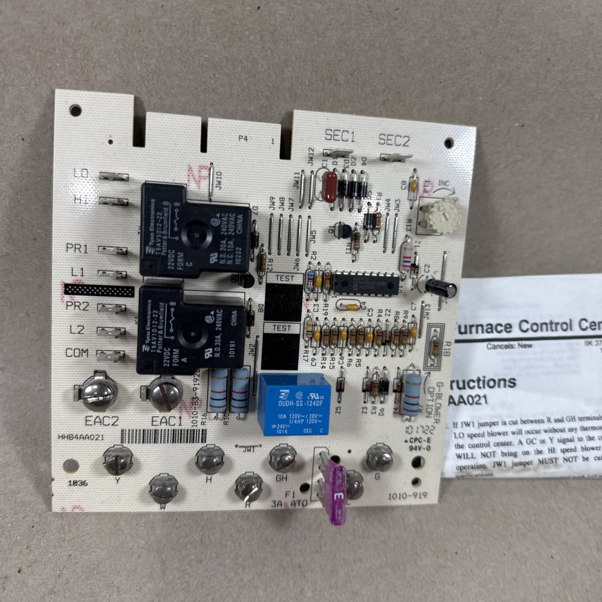 NEW🔥 CARRIER  HH84AA021 Control  CIRCUIT BOARD 1010-919. 1010-83-9192B (L12)