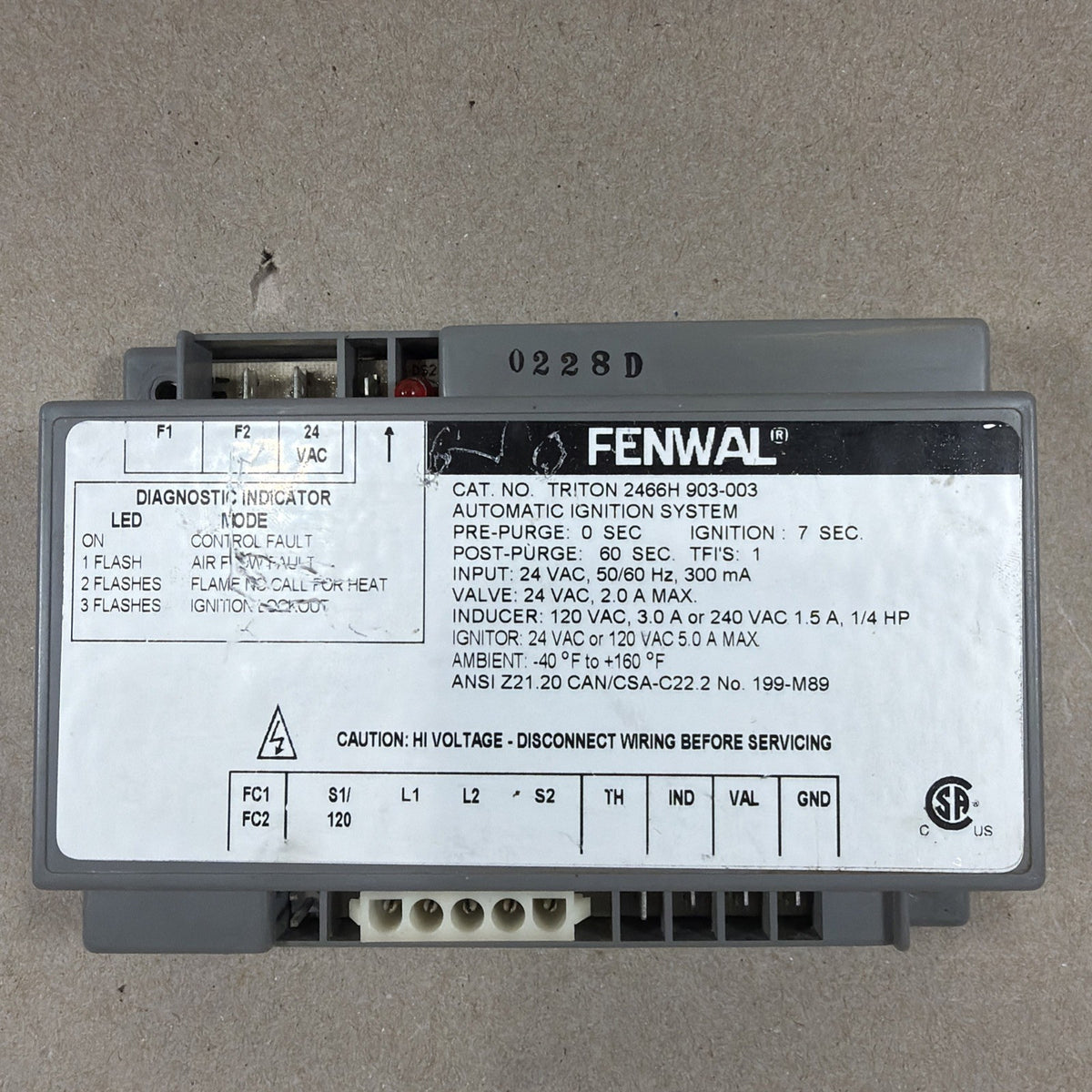 TESTED🔥🔥 Triton Fenwall Ignition Controller Module 2466H 903-003 (H50)