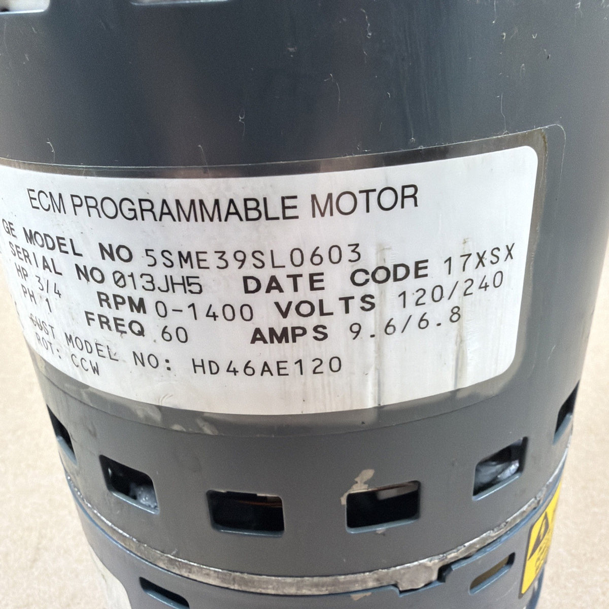 🔥 Trane 5SME39SL0674 3/4HP ECM 2.3 DG04 Genteq Blower Motor CCW 120/240V