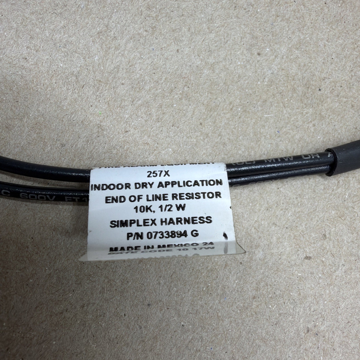 LOT OF 10 SIMPLEX 0733893 END OF LINE RESISTOR HARNESS FIRE ALARM SIGNALING WIRE