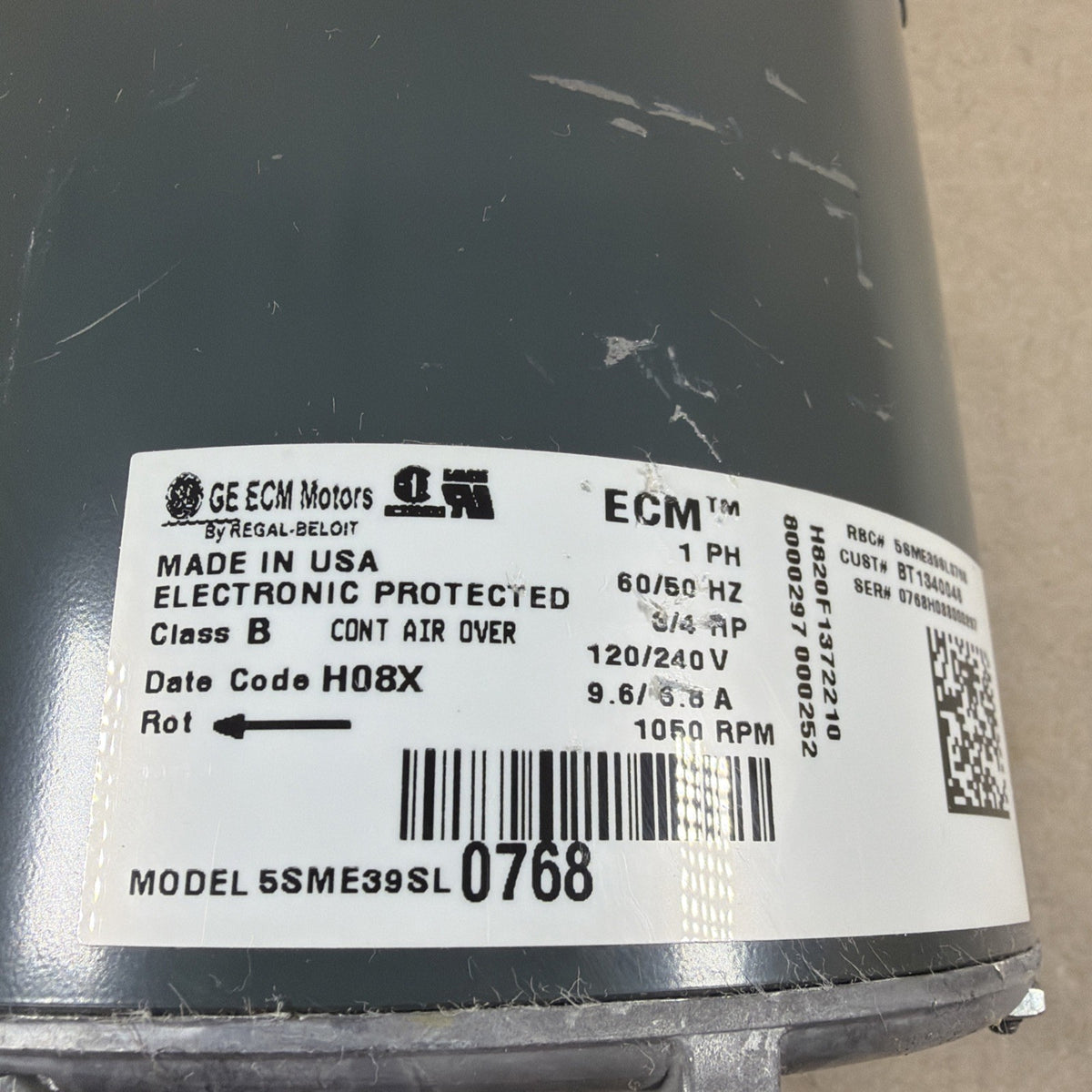 🔥 Trane 5SME39SL0768 3/4HP ECM 2.3 DG03 Genteq Furnace Blower Motor CCW (G)