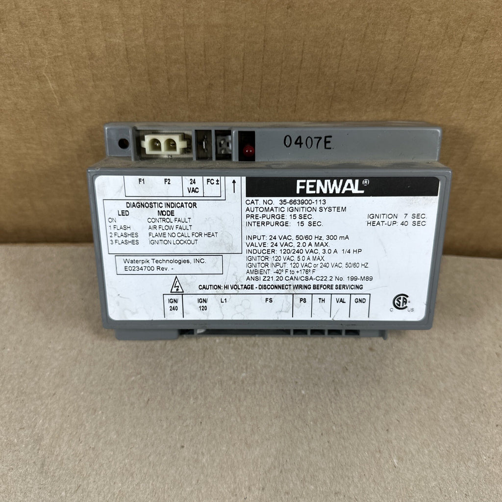 TESTED 🔥 FENWAL 35-663900-113 Automatic Ignition System E0234700. (H13)