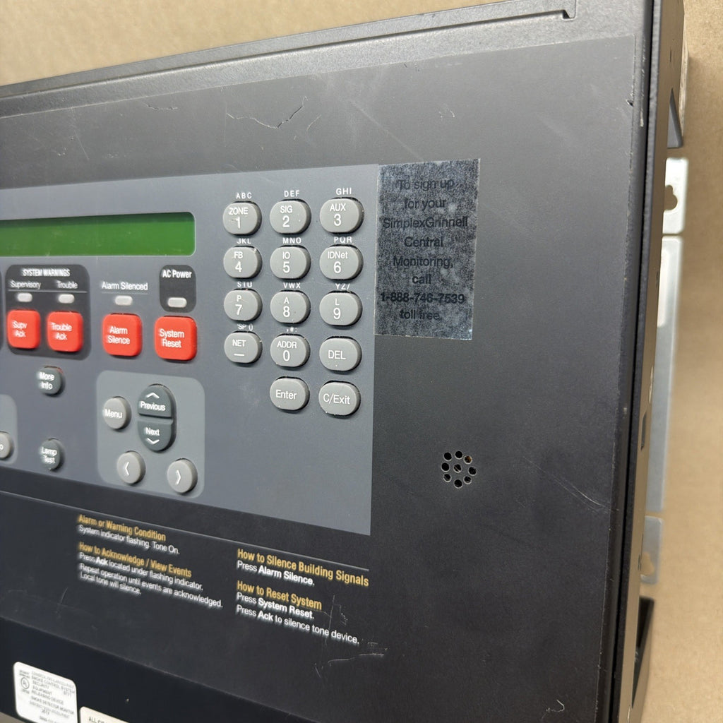 TESTED✅ Simplex 637-250 Master Operator Interface for 4100U/ES Panel 4100-9111