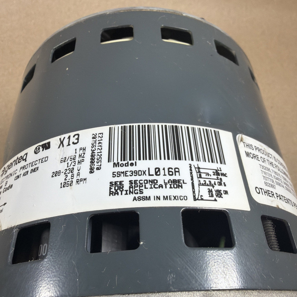 TESTED🔥 GENTEQ X13 ECM BLOWER MOTOR 5SME39DXL016A 1/3HP 430482 FM20 X13