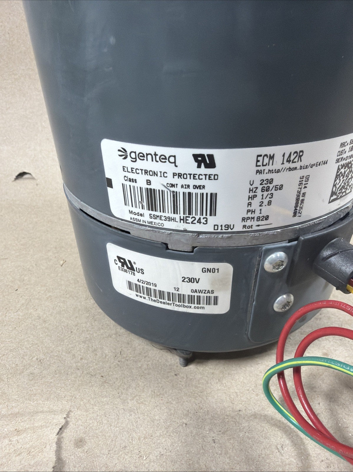 ECM 1/2HP Blower Motor Controller GE 5SME39HL0252 MOT09262 CN03 D341314P34 (M16