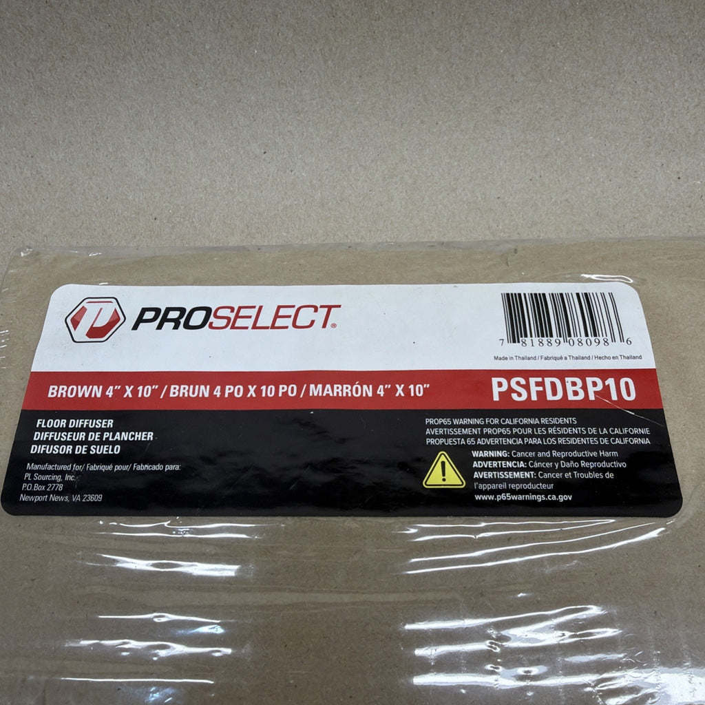 PROSELECT Brown Rectangle Floor Diffuser 4 in x 10 in PSFDBP10