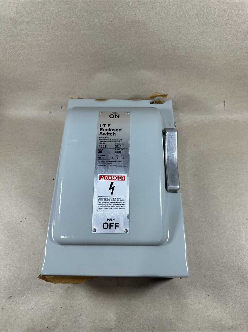 NEW!!!   Siemens F351 ITE Heavy Duty Enclosed Switch New. Electric