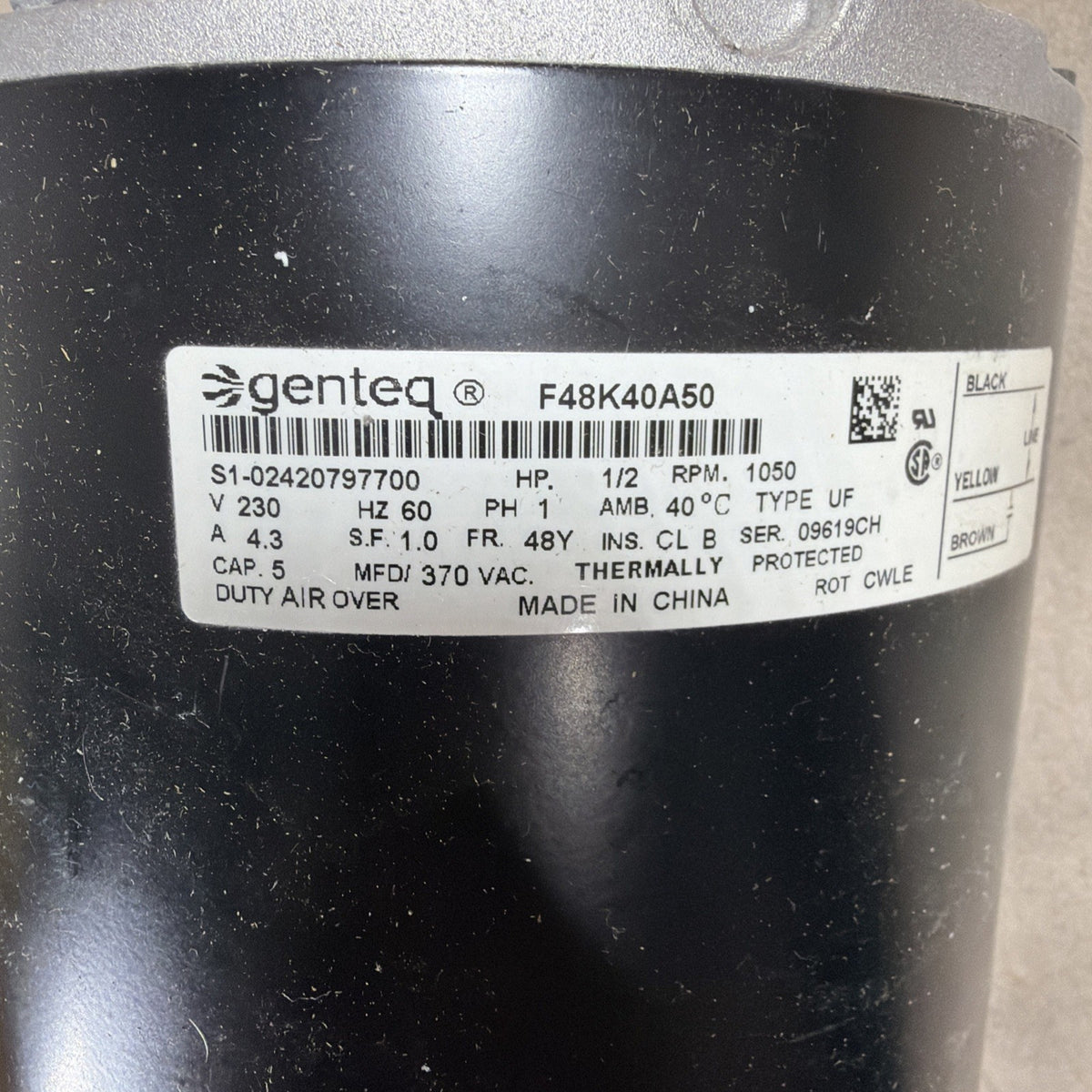 NEW🔥 F48K40A50 GENTEQ Source 1 Condenser Fan Blower Motor S1-02420797700