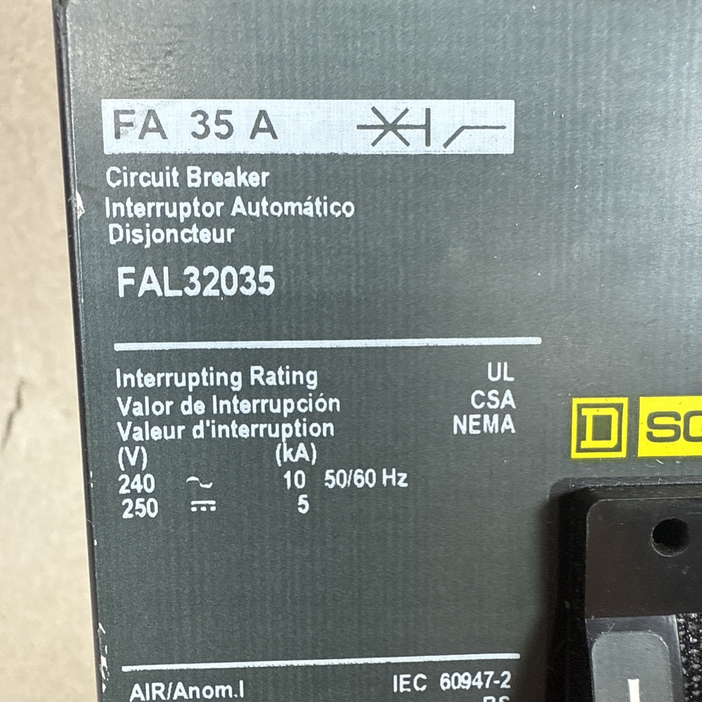 New🔥🔥 SQUARE D FAL32035 35 amp 3 pole Feed Thru 240v Circuit Breaker