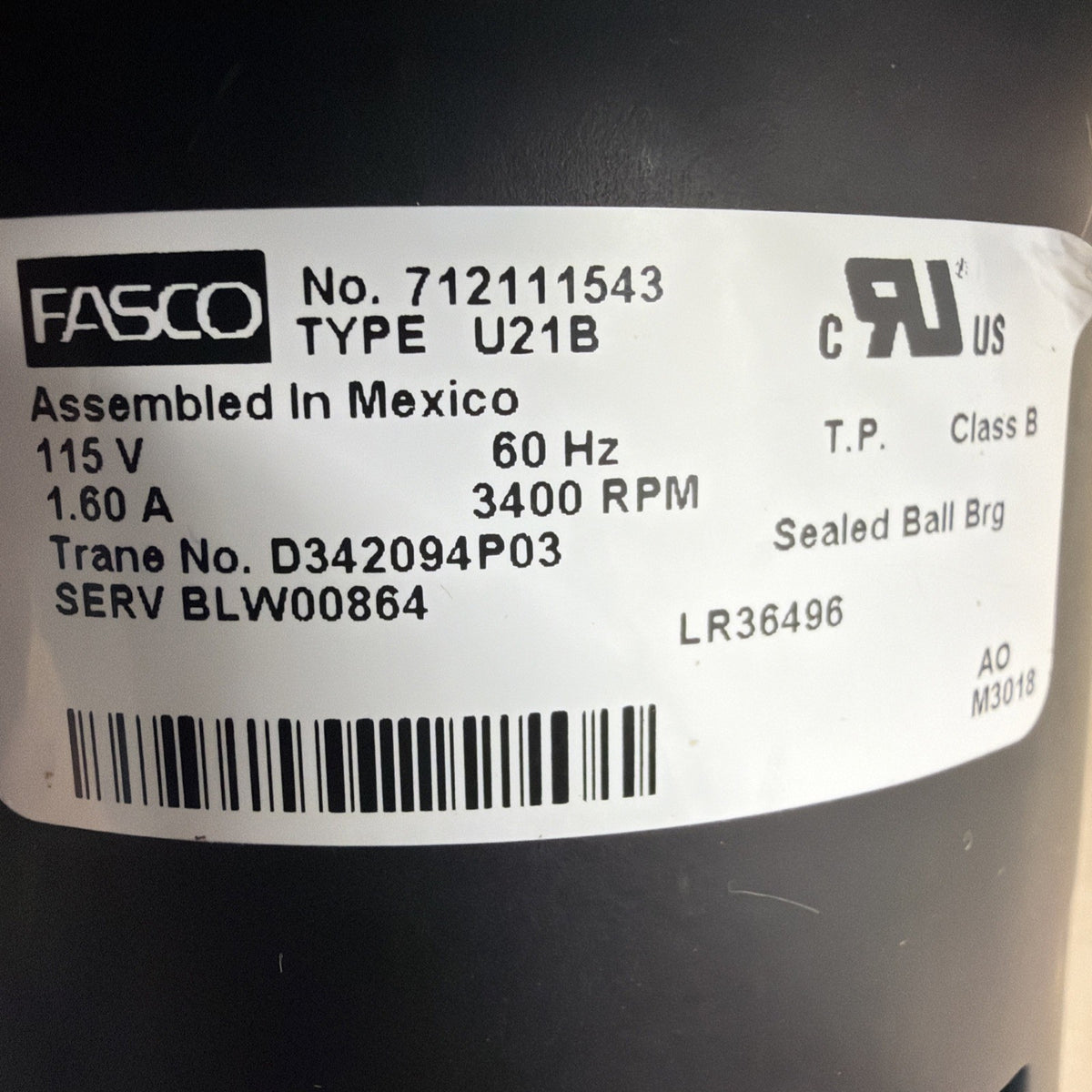 ✅. Fasco D342094P03 Furnace Inducer Motor 702111543 712111543