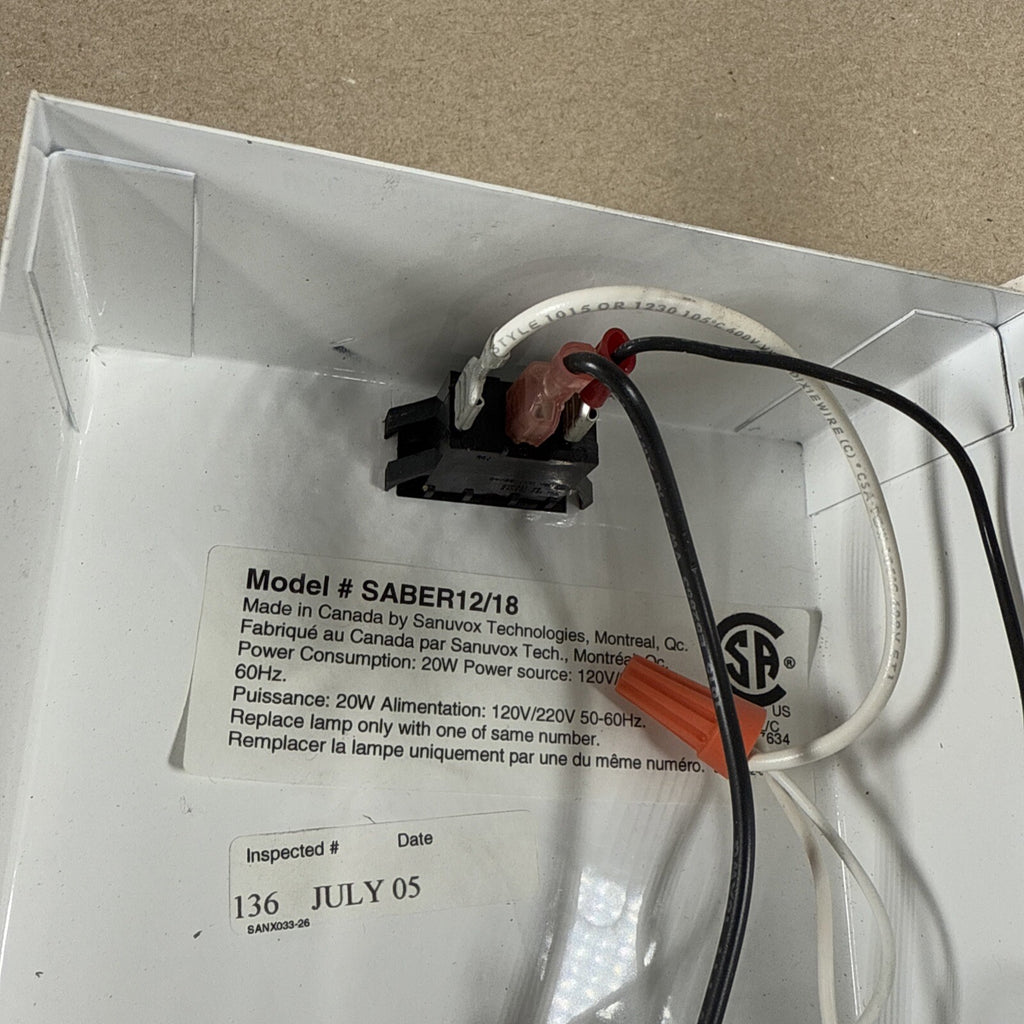 Saber hi-intensity Quartz uv purifier Sauvox Saber12/18. UV Light