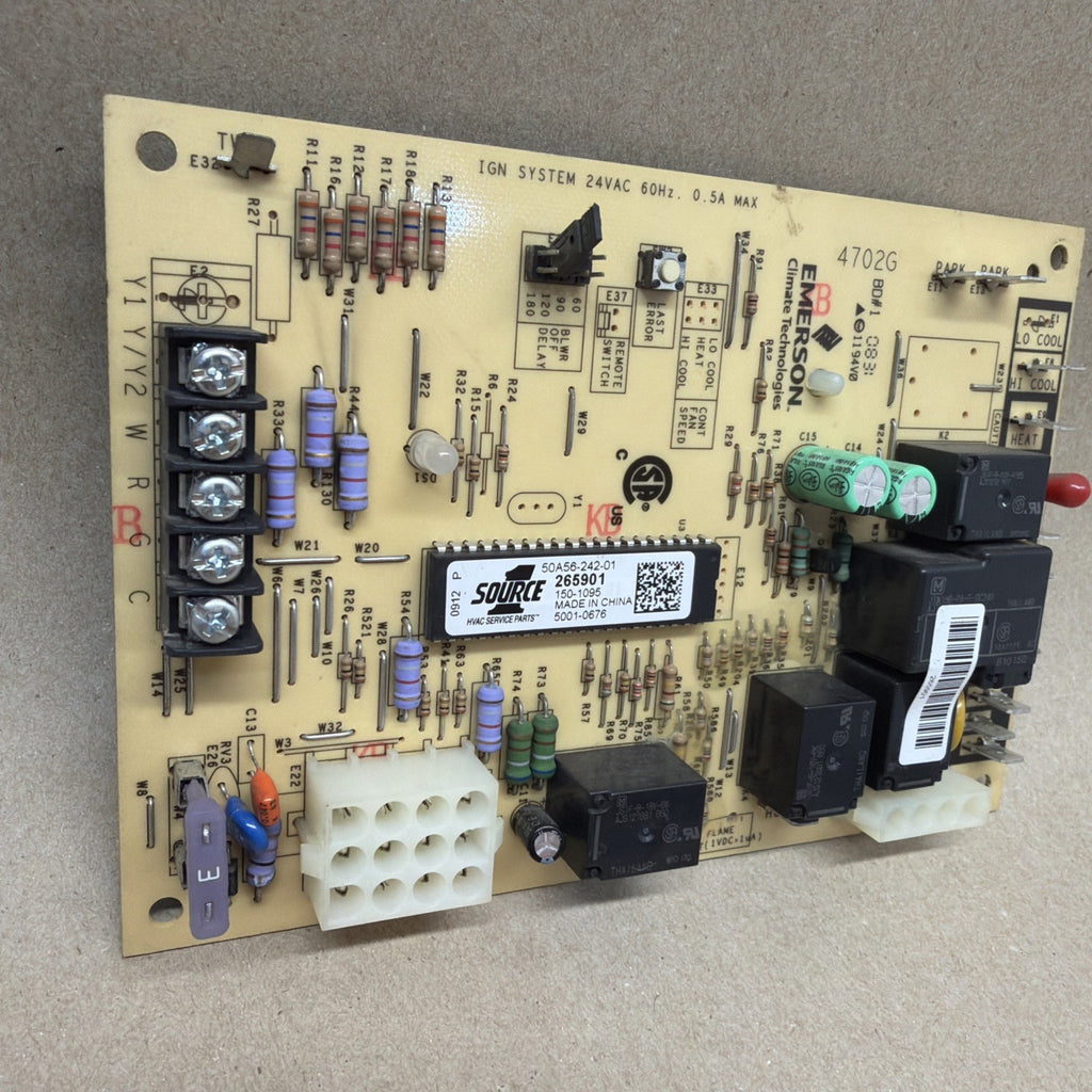 ✅ Source1 York Luxaire 265901 Furnace Control Board Emerson 50A56-242-01