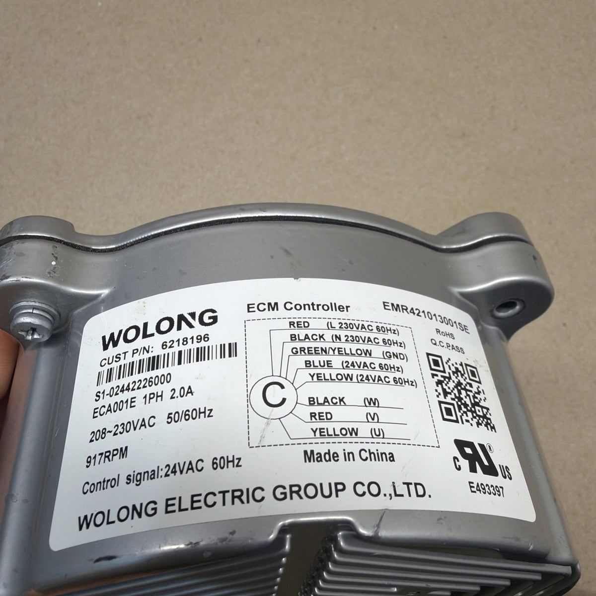 ✅ York ZWB4710L03A, EMR421013001SE, 6218196, S1-02442226000, Condenser Fan Motor