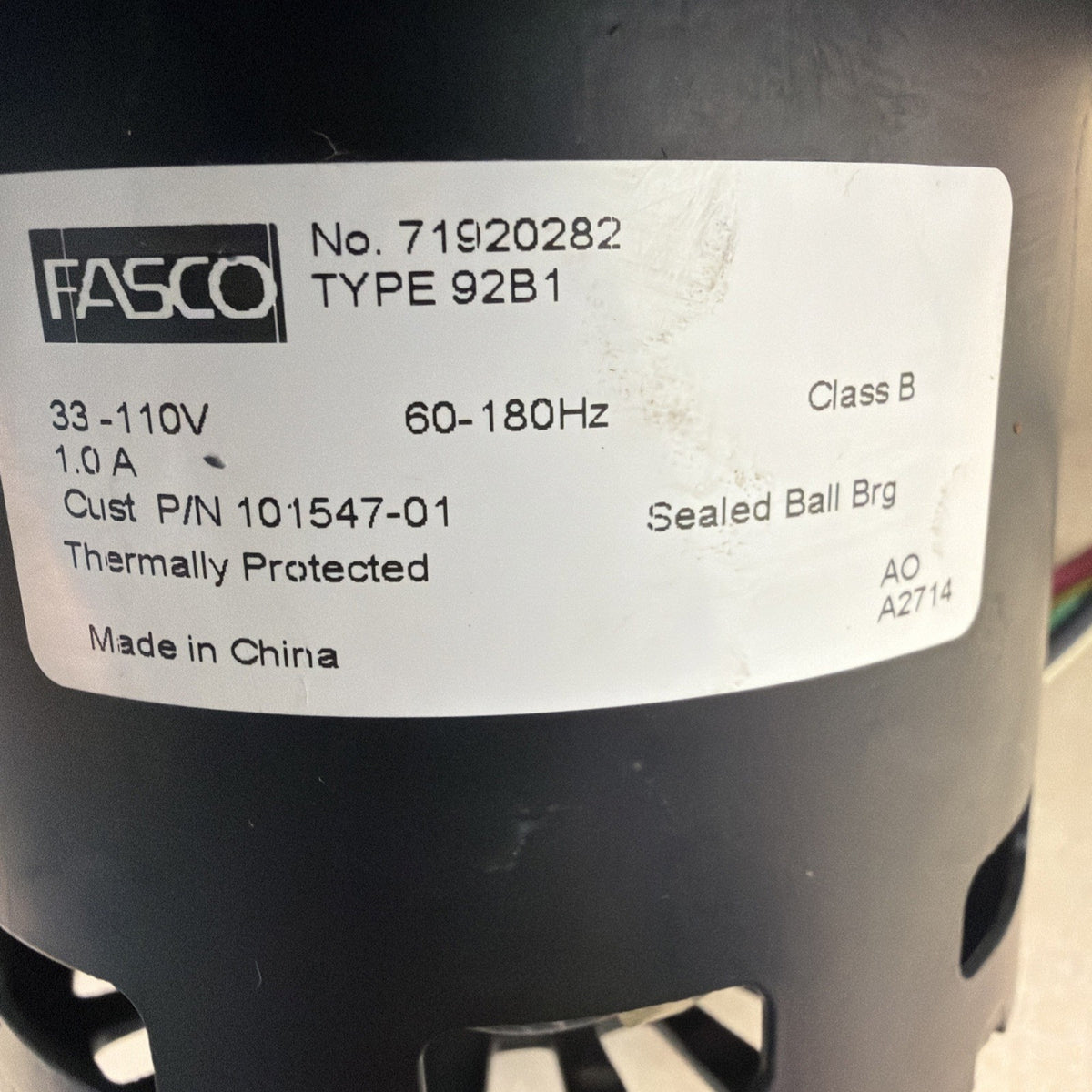 ✅ Fasco 71920282  Draft Inducer Motor Assembly 101547-01 33-110V JK8392233-21