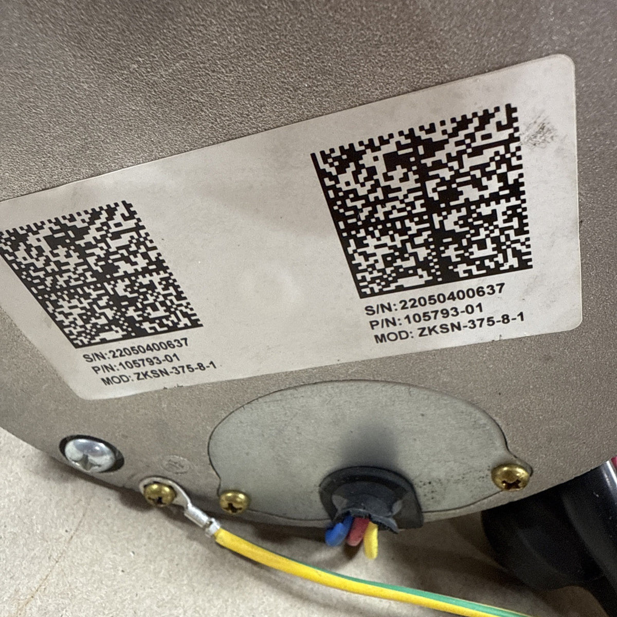InterLink ZKSN-375-8-1 Programmable Blower Motor 208-230VAC 1/2HP 105793-01 MT27