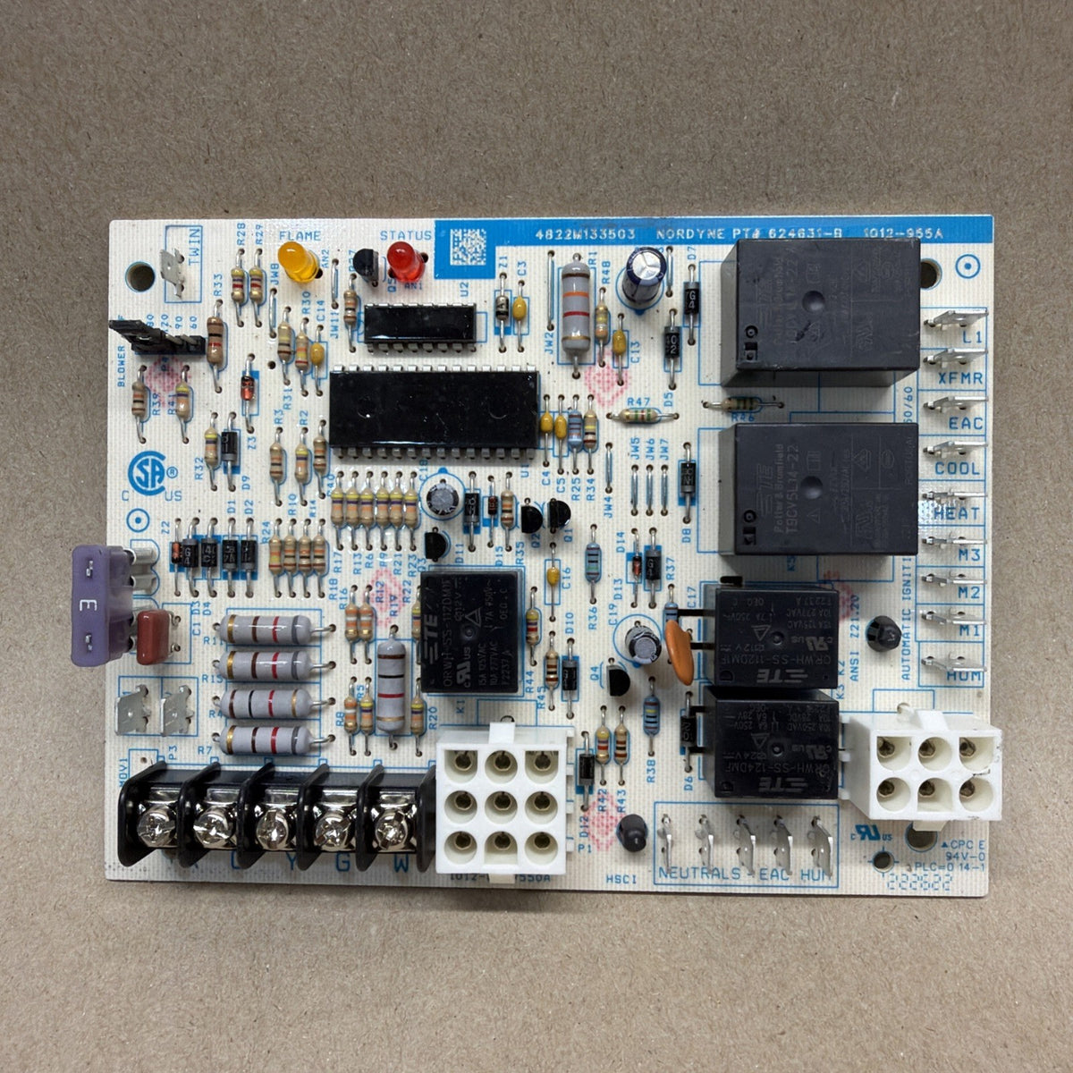 TESTED✅ Nordyne 624631-B Furnace Control Board 1012-955A 1012-83-9550A