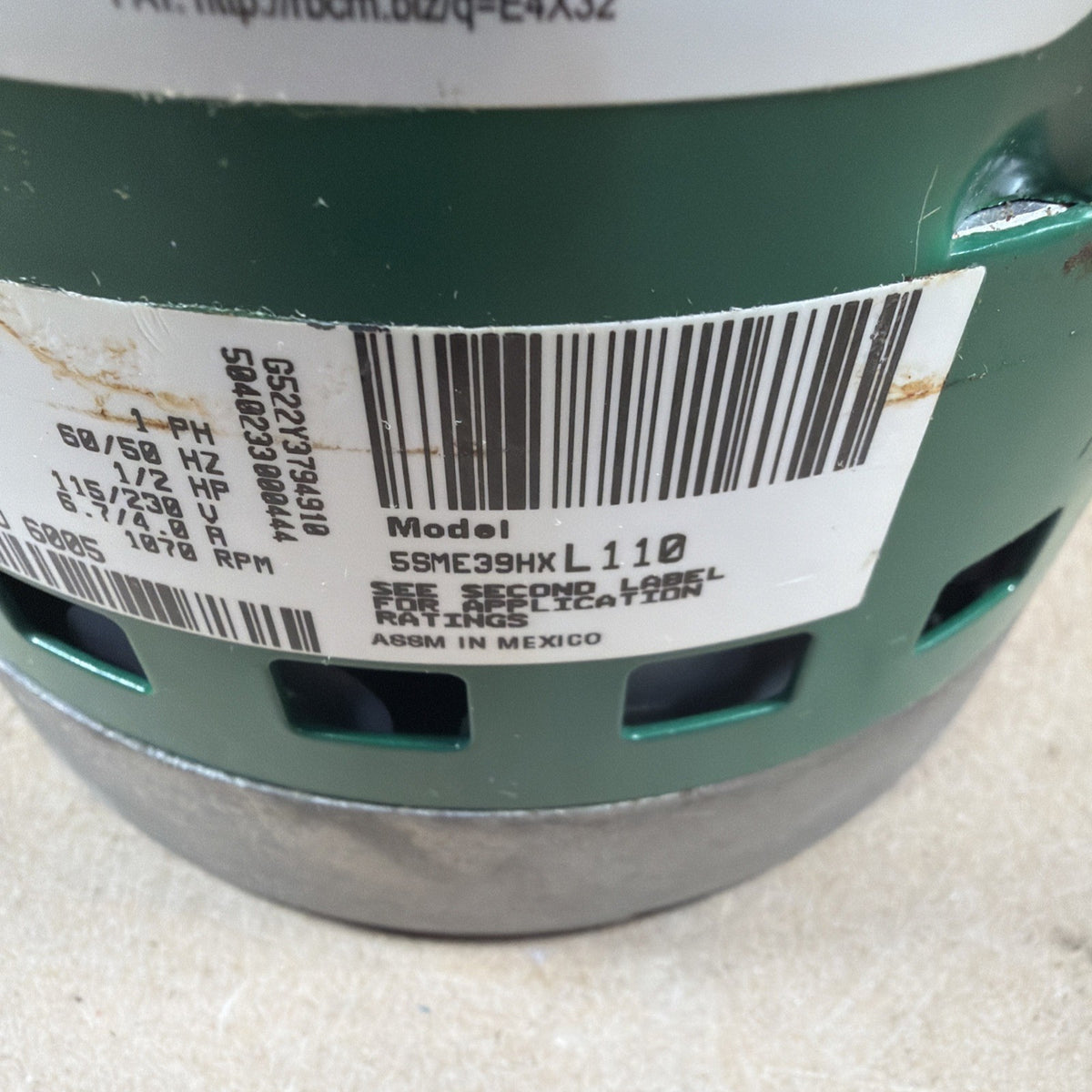 TESTED!! Genteq Evergreen 5SME39HXL110 1/2HP 115/230V ECM Blower Motor GX03