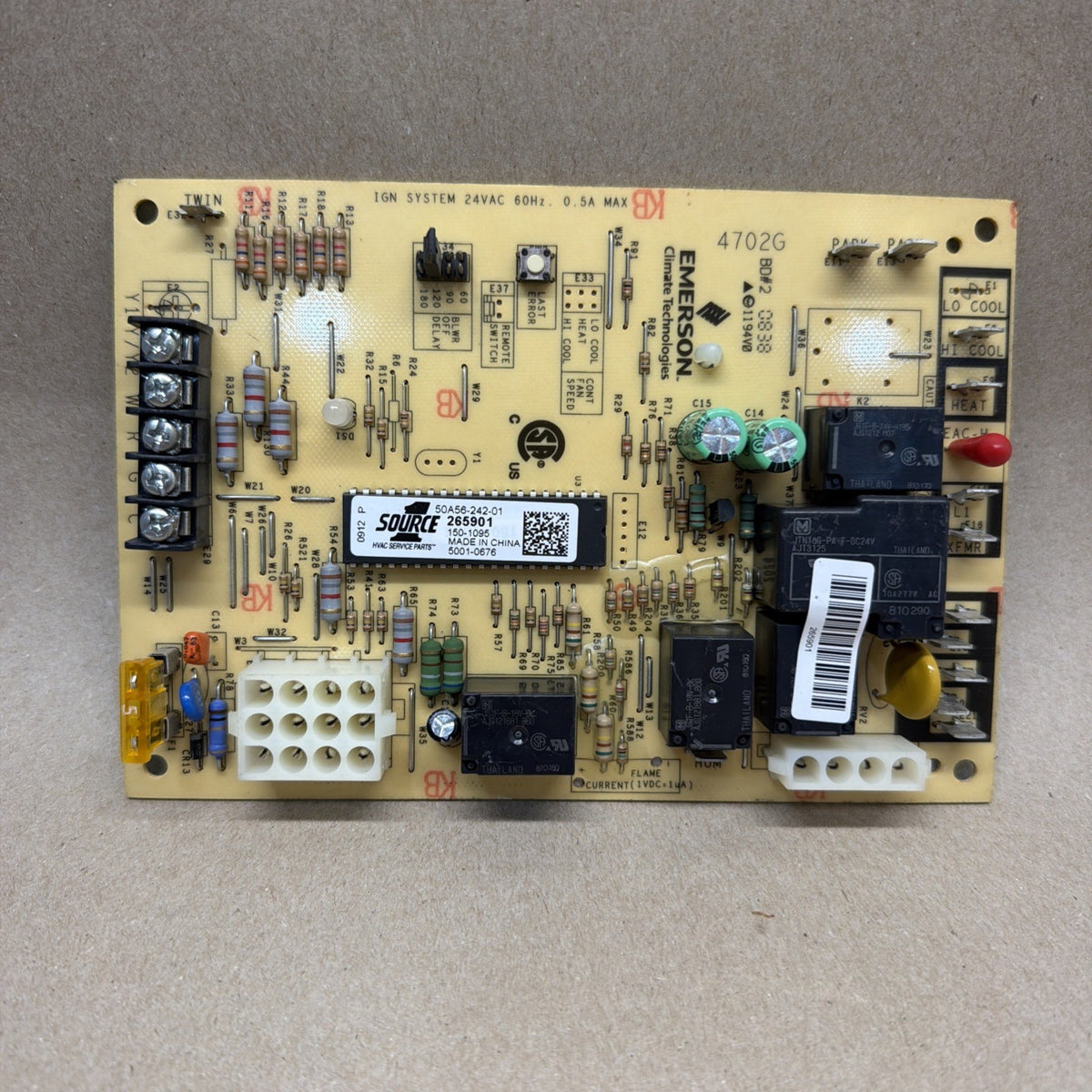 🔥 Source1 York Luxaire 265901 Furnace Control Board Emerson 50A56-242-01