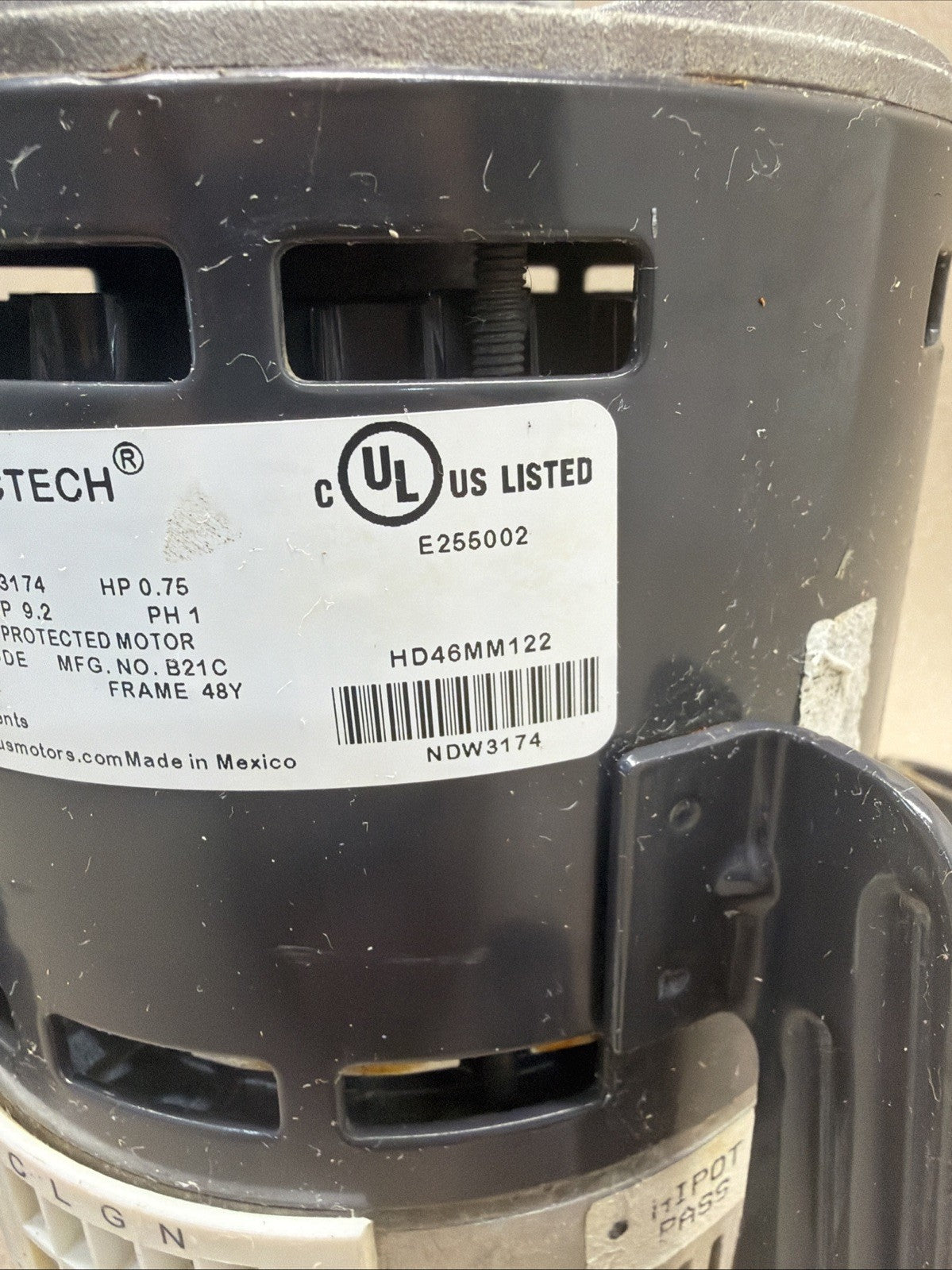 TESTED✅ OEM X13 Furnace Blower Motor .75 HP SelecTech M55PWNDW-3174. 115V