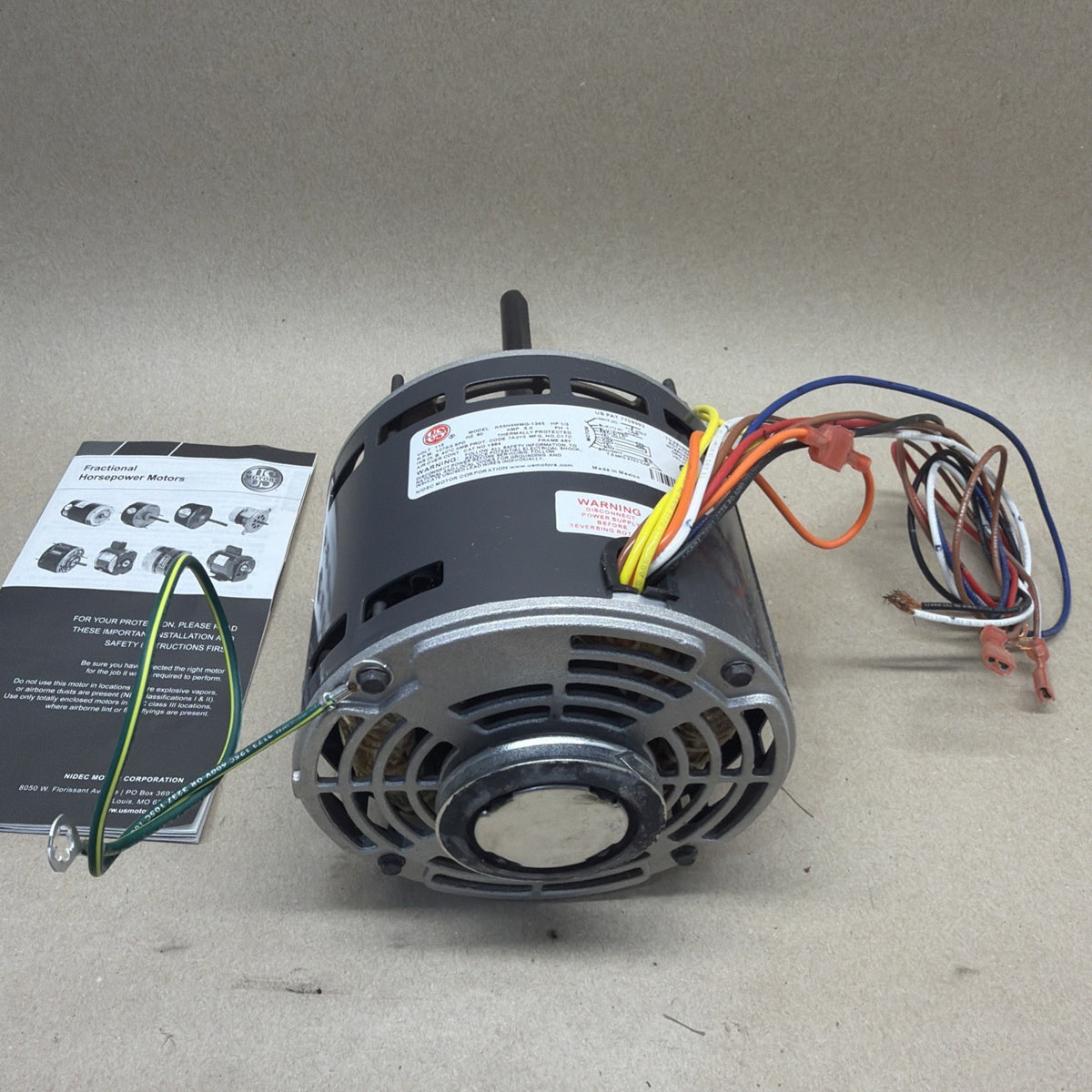 US Motors K55HXWMG-1245 Furnace Blower Motor 1/3HP 115V 1075RPM 3SPD 1864