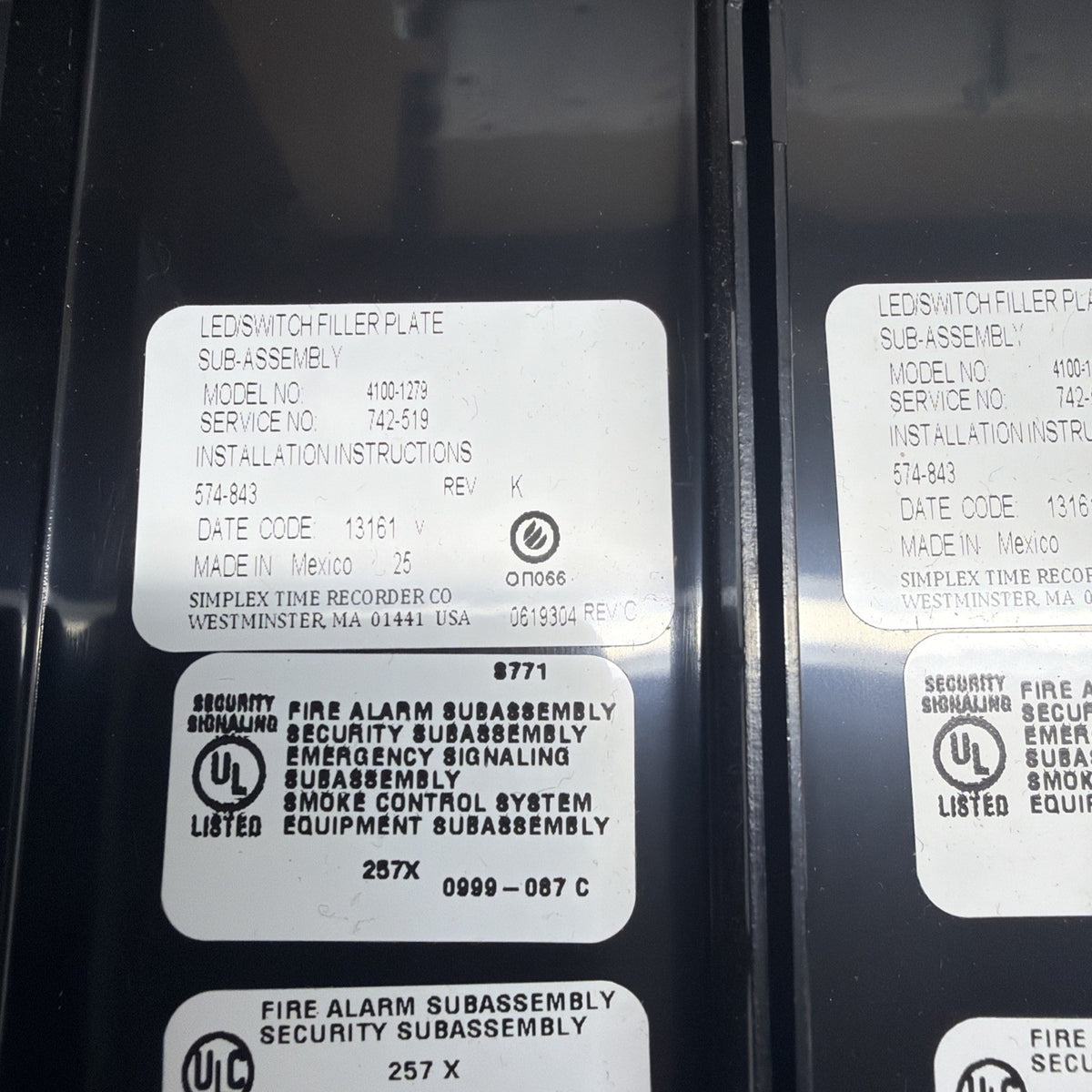 ✅ 4100-2300 SIMPLEX Expansion Bay Base  566-084 Filler Plate 742-839