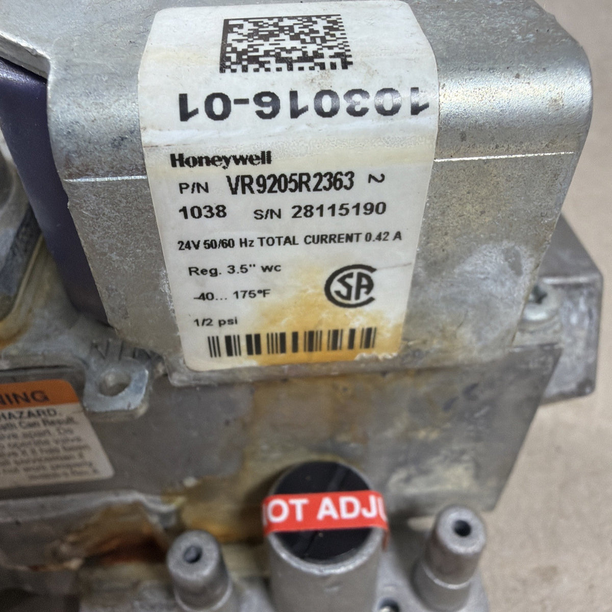🔥🔥 HONEYWELL VR9205R2363 Modulating Gas Valve LENNOX 103016-01 🔥🔥