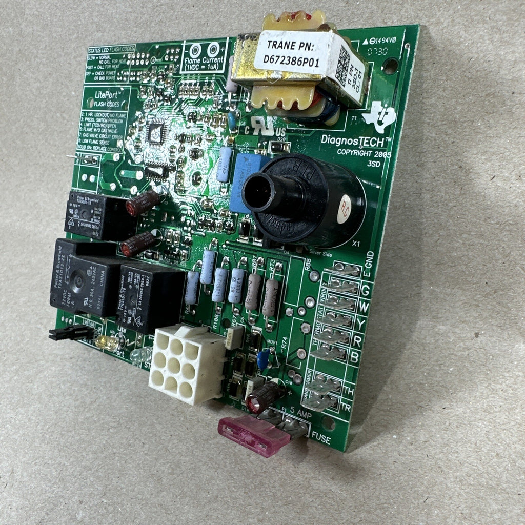 TESTED🔥 TRANE D672386P01 Furnace Control Circuit Board used (A276)