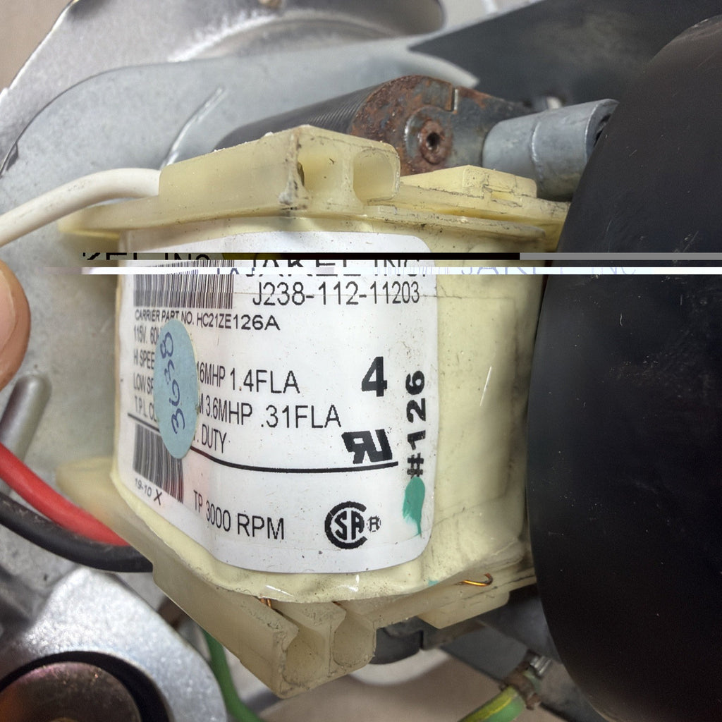 JAKEL J238-112-11203 Draft Inducer Blower Motor Assembly Carrier HC21ZE126A