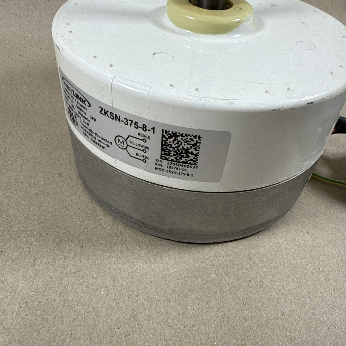 InterLink ZKSN-375-8-1 Programmable Blower Motor 208-230VAC 1/2HP 105793-01 MT27