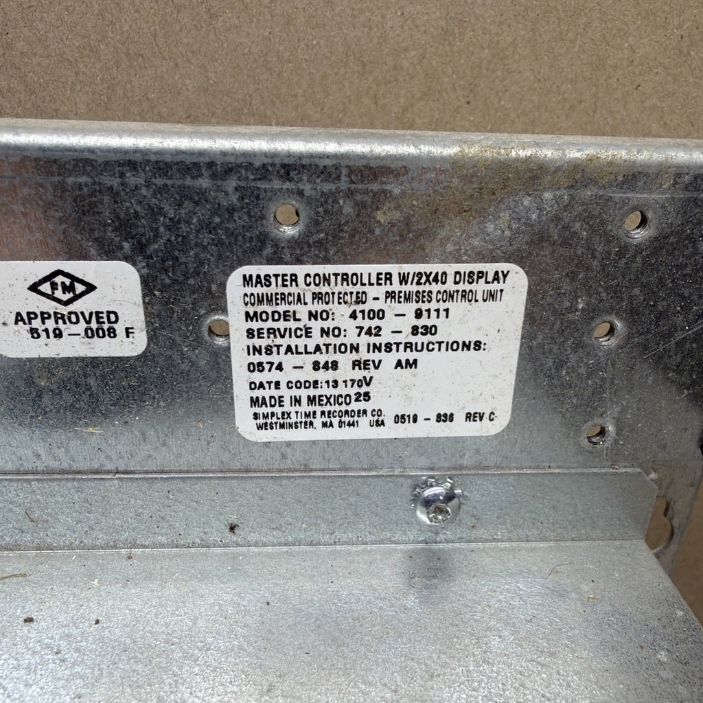 TESTED✅ Simplex 742-830 Master Operator Interface for 4100U/ES Panel 4100-9111