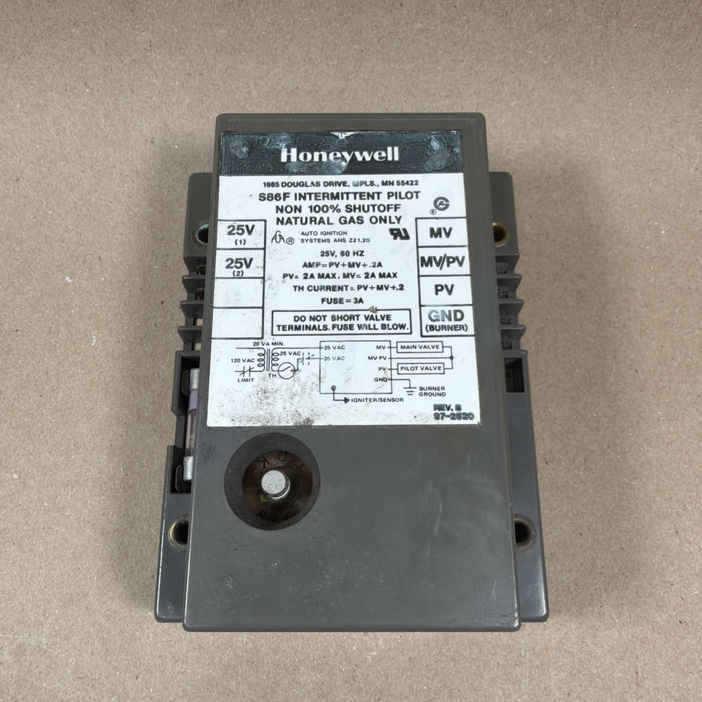 🔥🔥 Honeywell S86F Intermittent Pilot Control Non 100% Shutoff Nat. Gas 25V