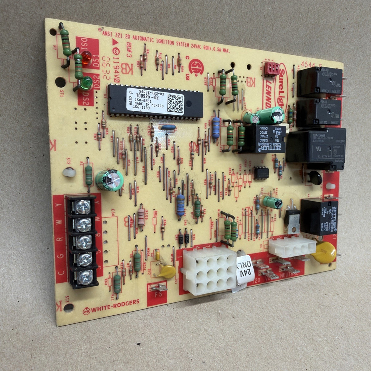 TESTED✅  Lennox 50A66-123-04 Furnace Control Circuit Board 100925-02