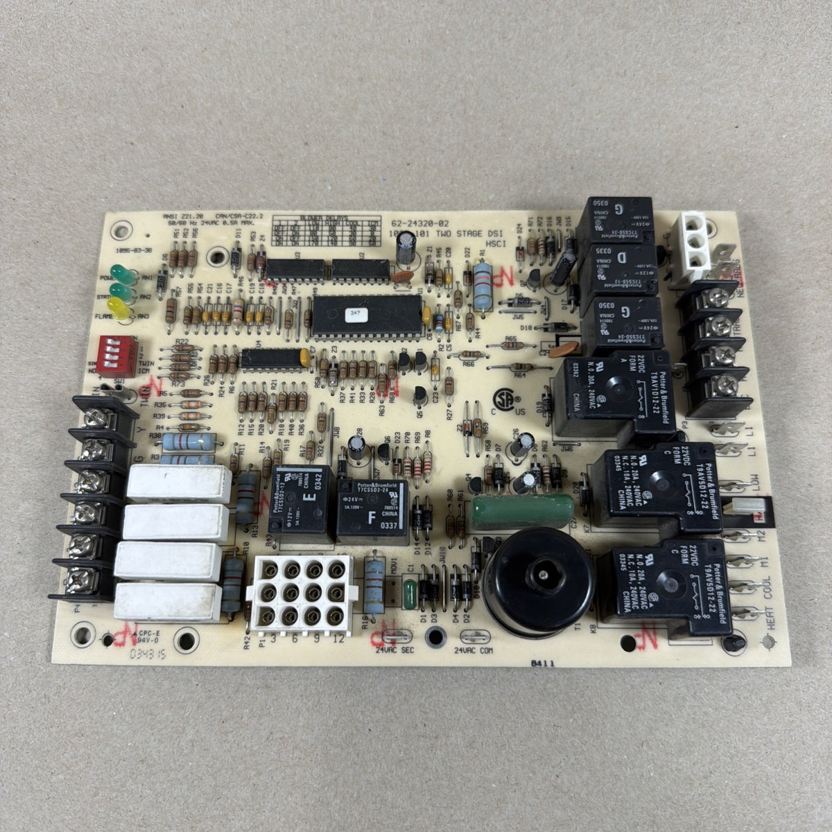 TESTED🔥 RHEEM RUUD 62-24320-02  Furnace Control Board 1095-101   1095-83-3B