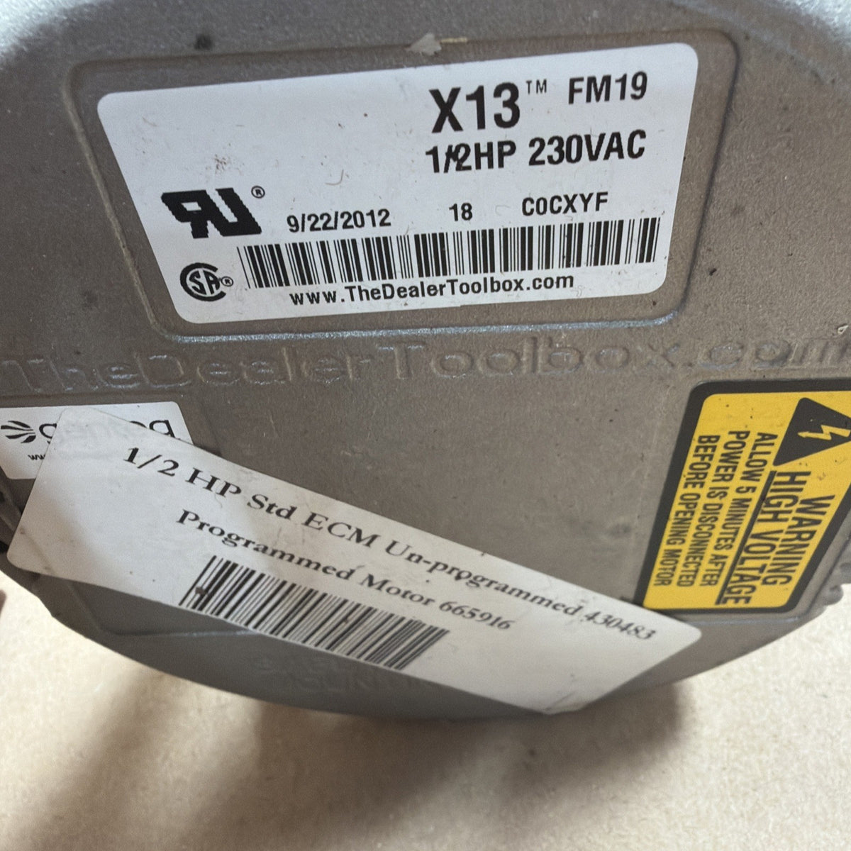 TESTED🔥 GE Genteq ECM X13 1/2 HP Blower Motor 5SME39HXL015A 430483 FM19