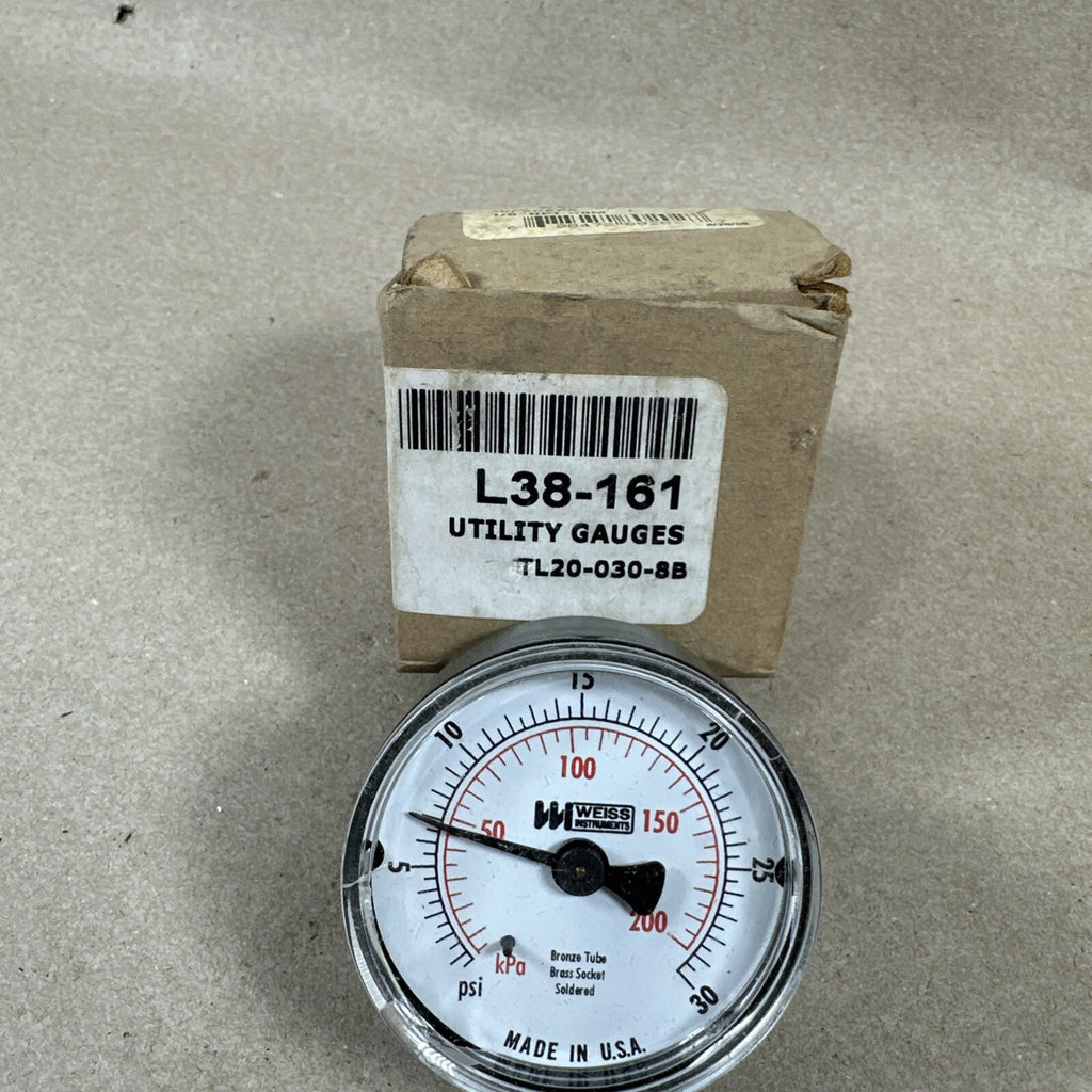 Weiss Instruments L38-161, Utility Pressure Gauge, 0-30 kPa, TL20-030-8B