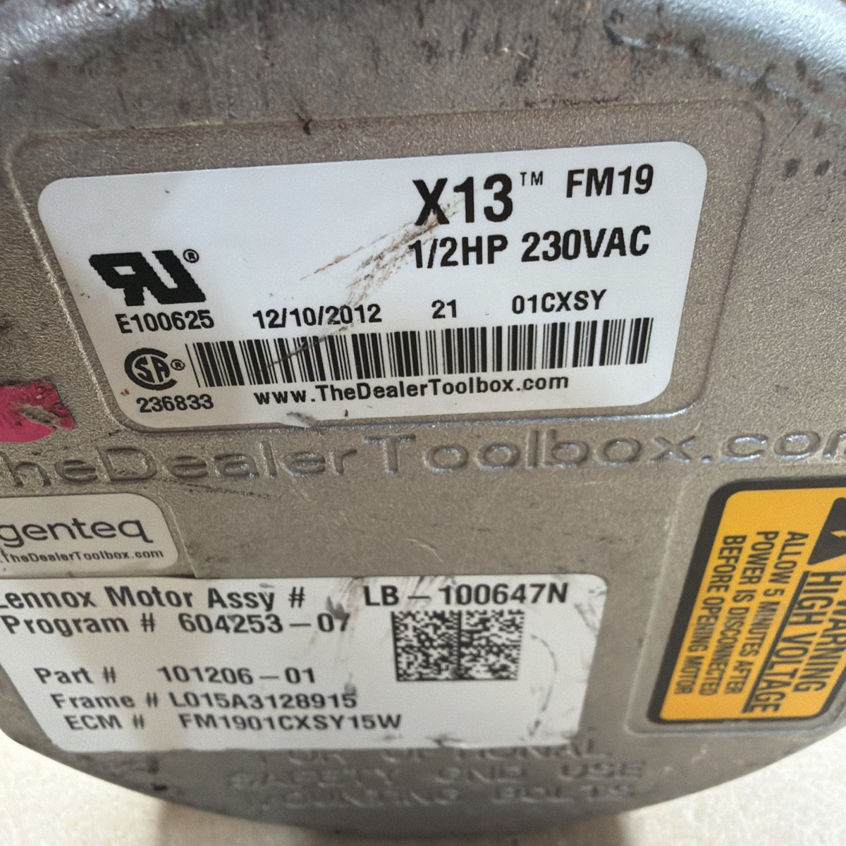 TESTED🔥 GE Genteq ECM X13 1/2 HP Blower Motor 5SME39HXL015A 430483 FM19