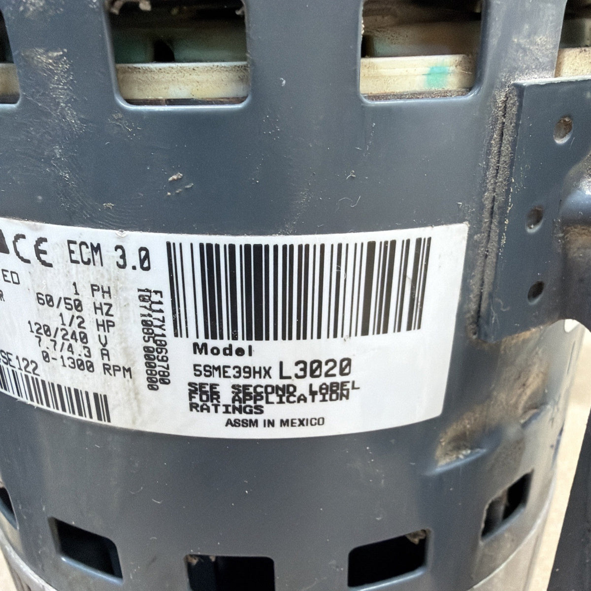 ✅ GENTEQ ECM 3.0 HD44SE122 Blower Motor 5SME39HXL3020 1/2HP GC08