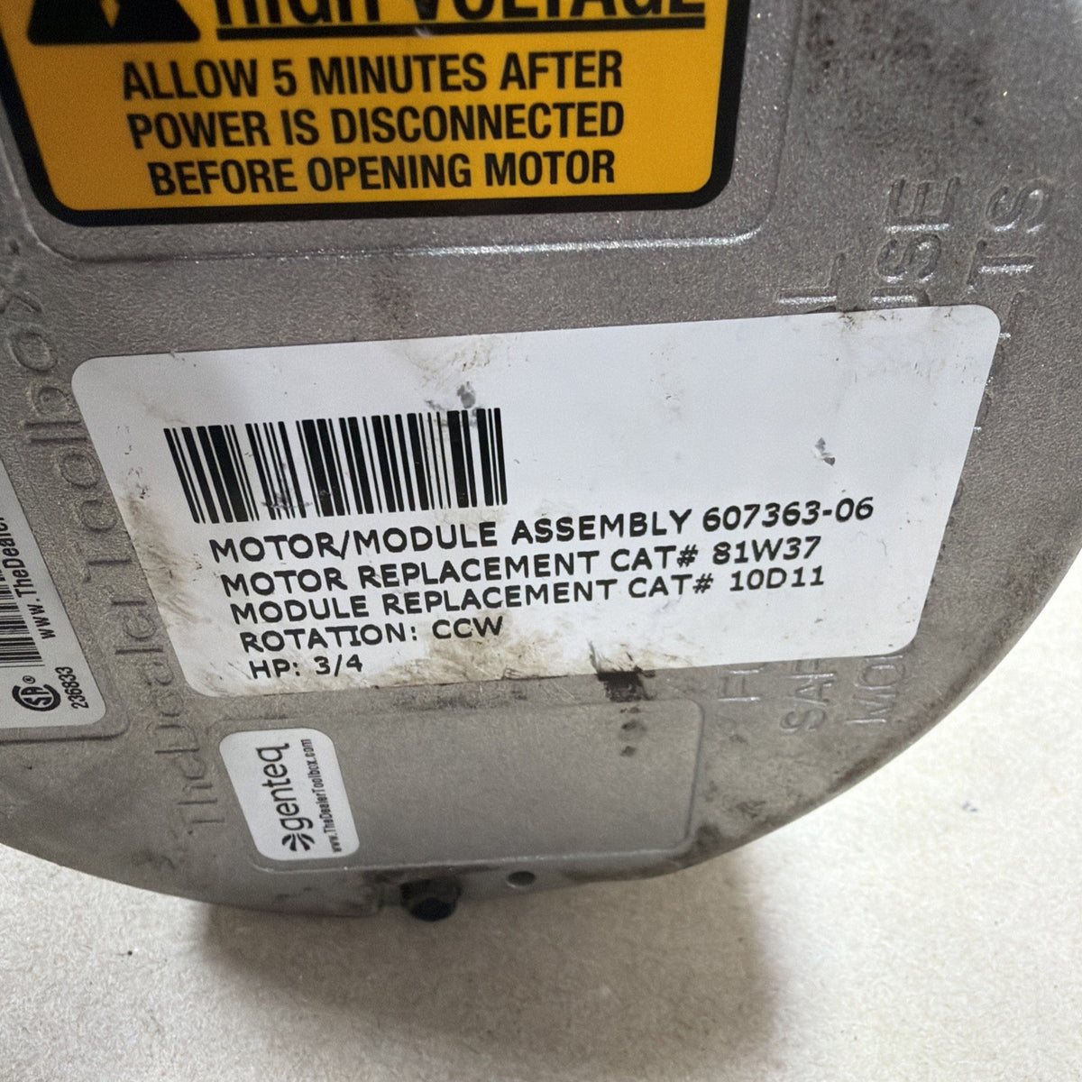 🔥🔥 Genteq 5SME39NXL064A ECM Blower Motor 3/4HP 115V X13 607363-06 81W37  FM14