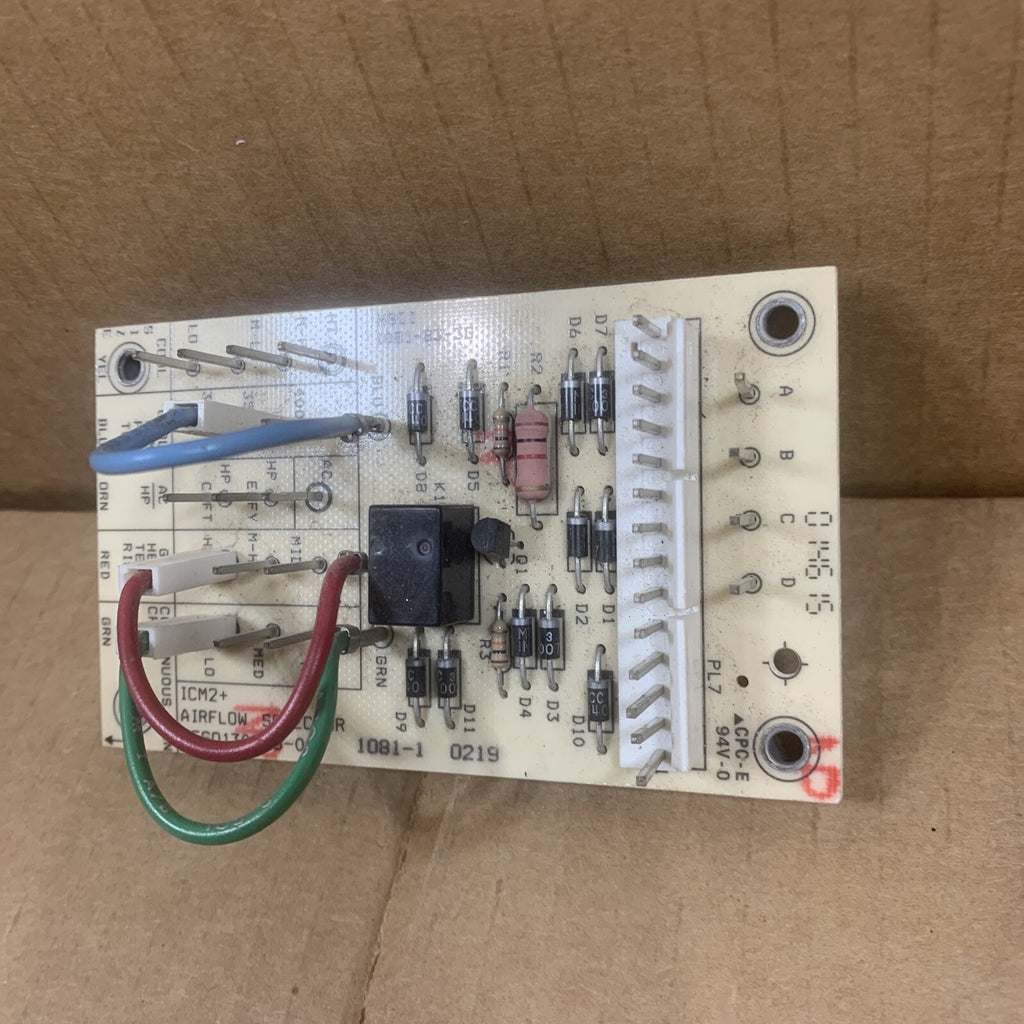 TESTED!!  Carrier Bryant Airflow Sensor Board 1081-83-3G CES0130028-00  1081-1