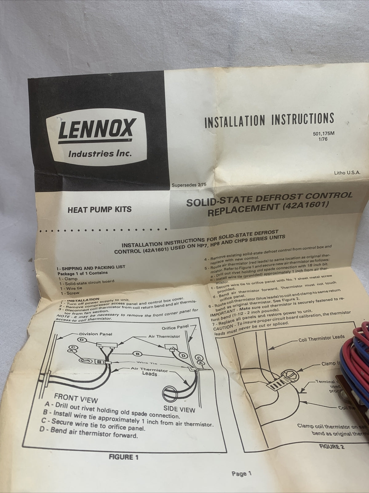 NEW🔥 Lennox Solid-State Defrost Control Replacement 42A1601 42a16 NOS