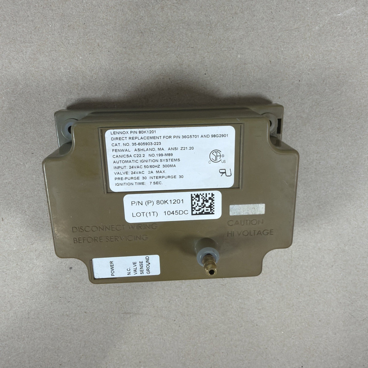 🔥🔥 LENNOX 80K1201 Ignition Control Module FENWAL 35-605903-223 36G5701 (N14)